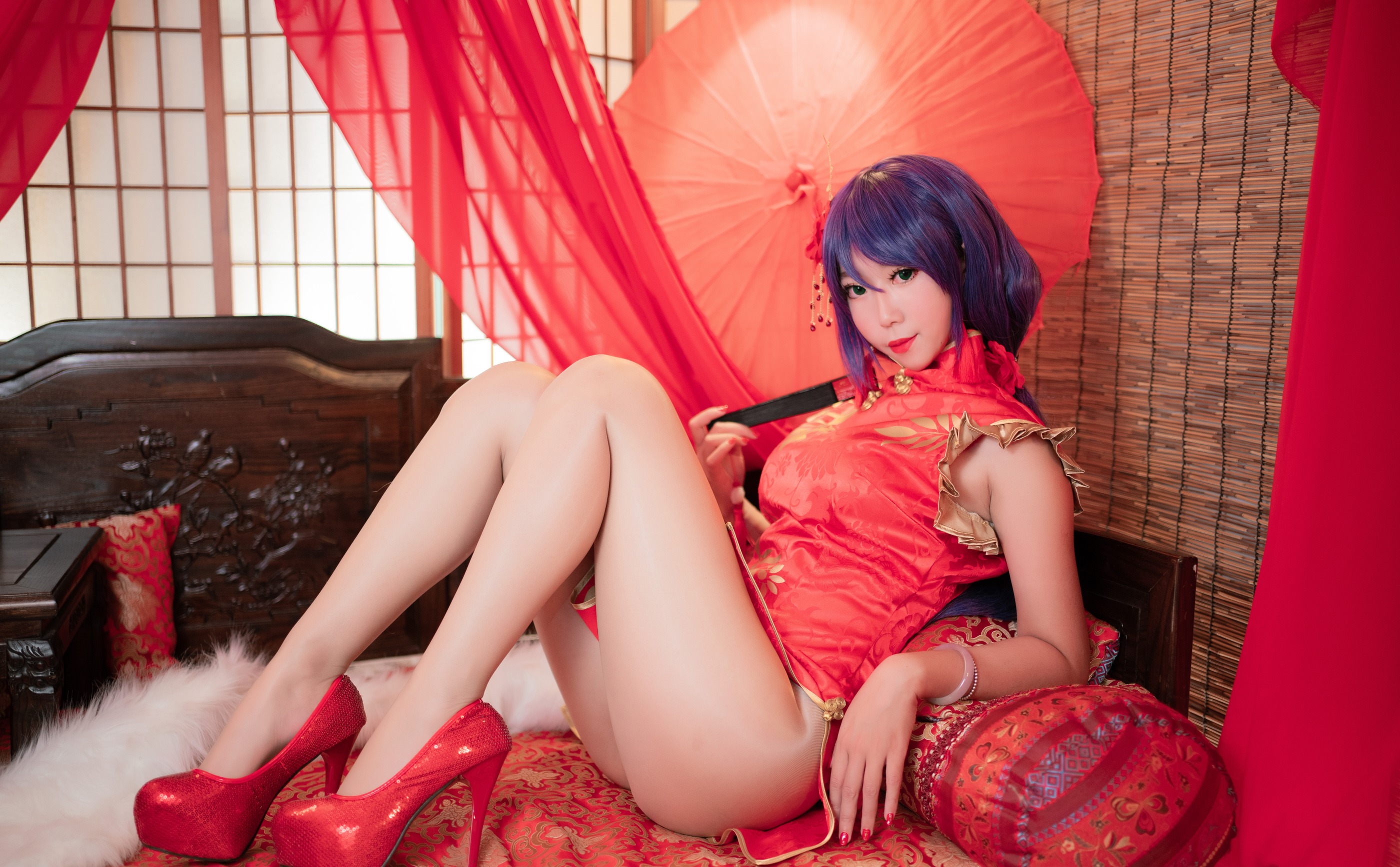 图片[1]-Money冷冷 – NO.015 高雄红旗袍 [15P]-XikXak